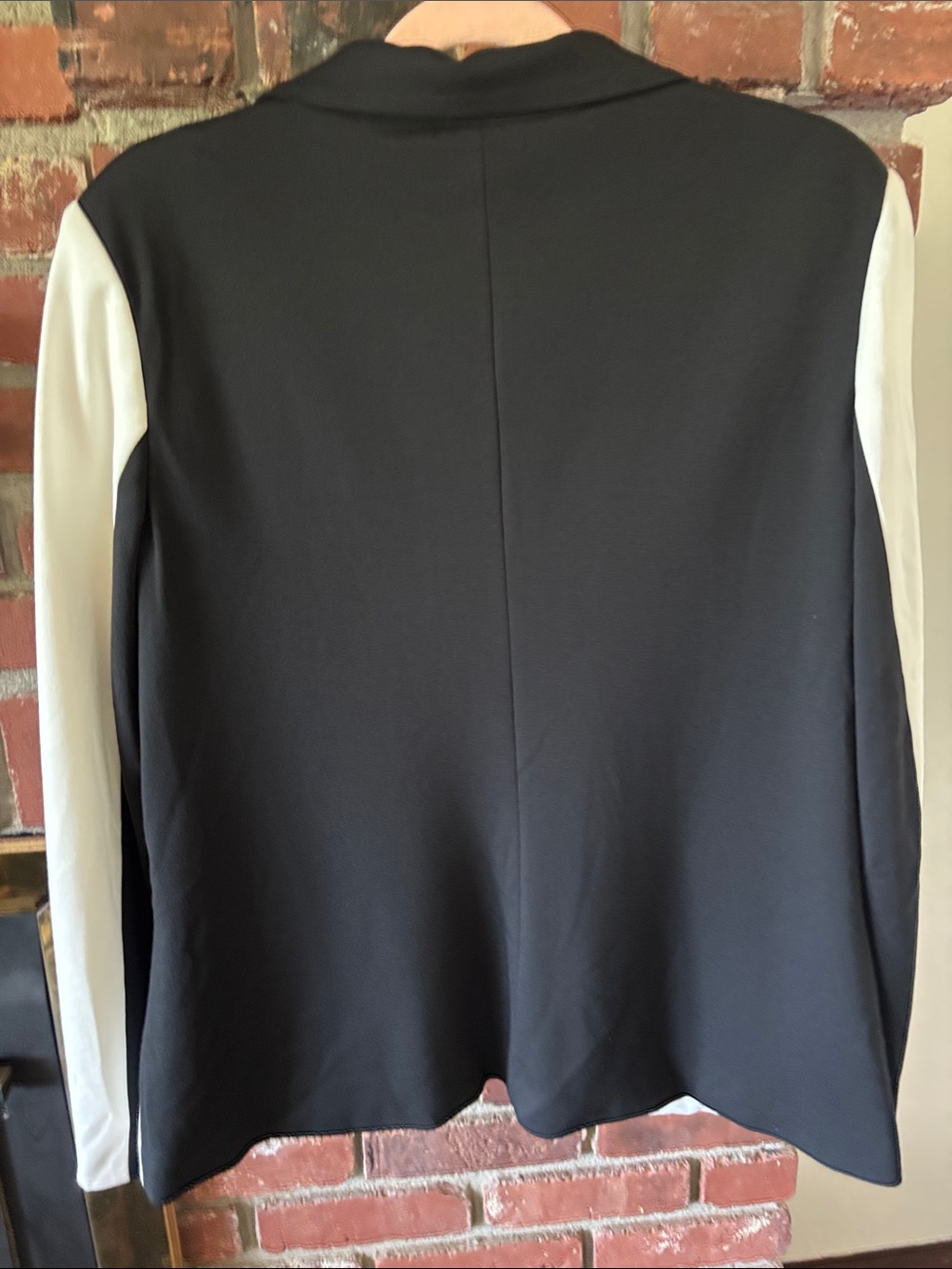 NEW PEACE OF CLOTH axel colorblock blazer in oyster & black Women’s Large - Picture 6 of 6